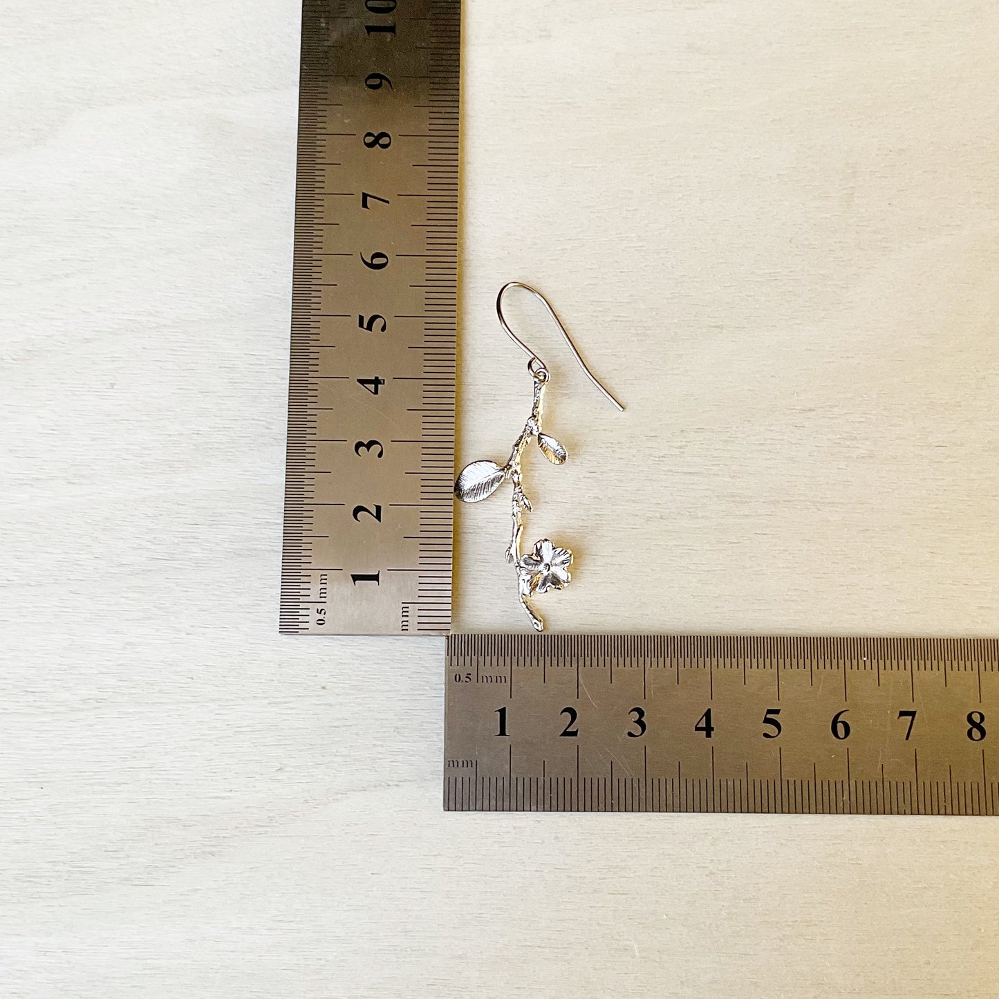 Floral Branches Earring Set - Platinum Silver
