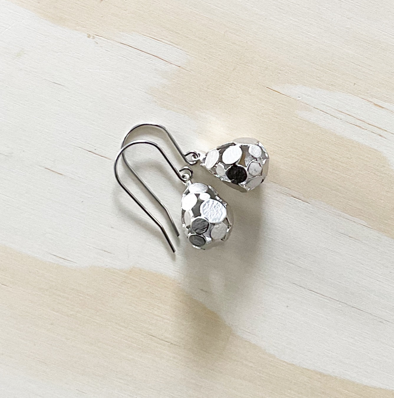 3D Organic Earring Set - Platinum Silver