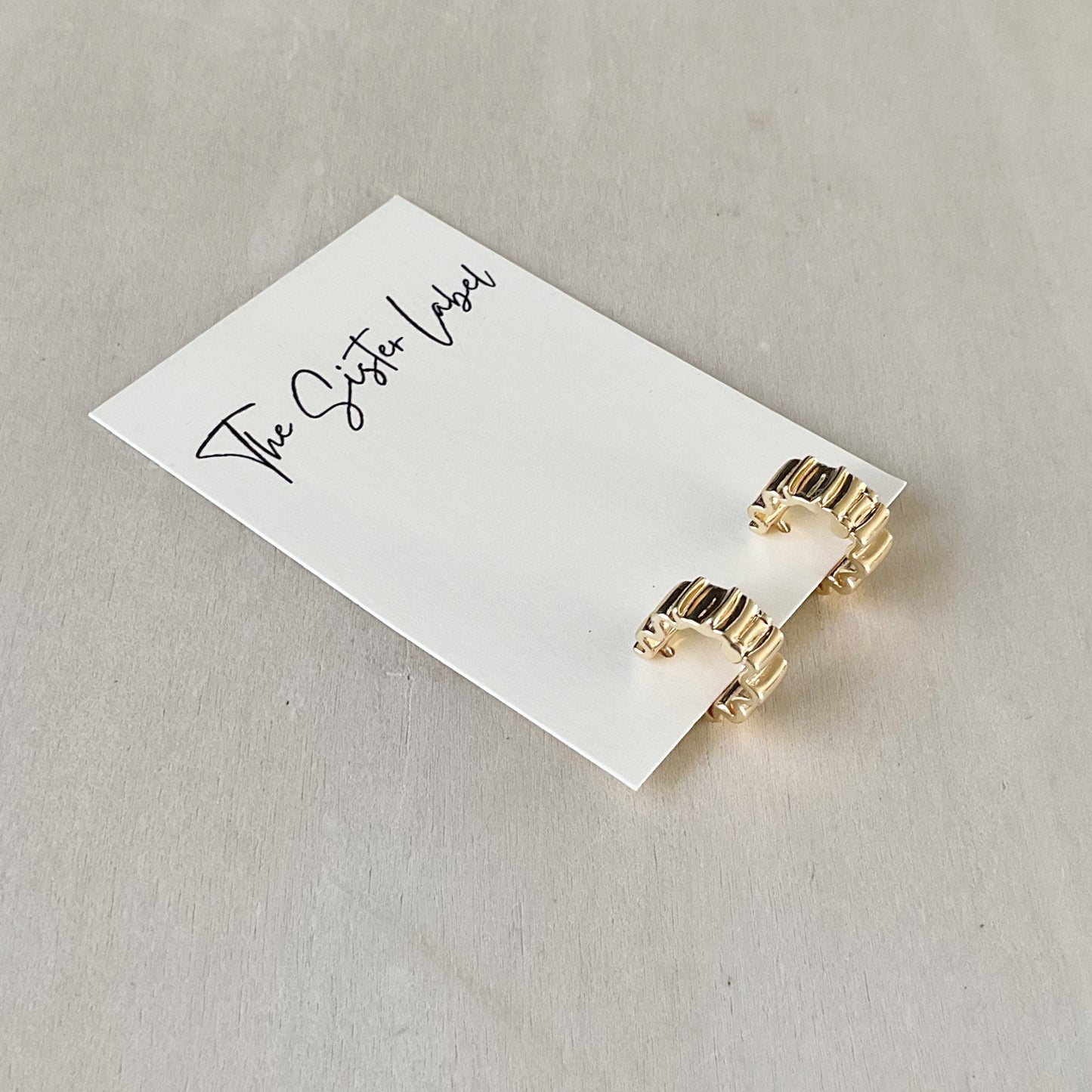 Gold Huggie Hoops - The Ripple Effect
