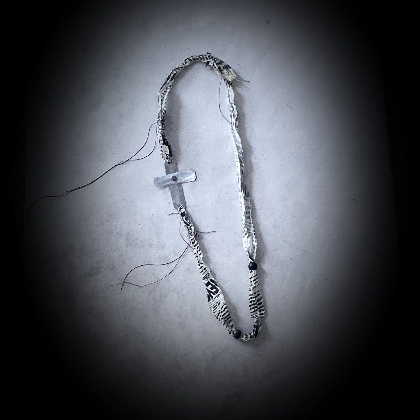 Raw Organic Threads Cross Necklace