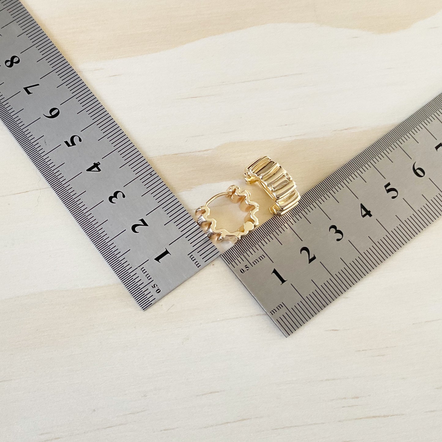 Gold Huggie Hoops - The Ripple Effect