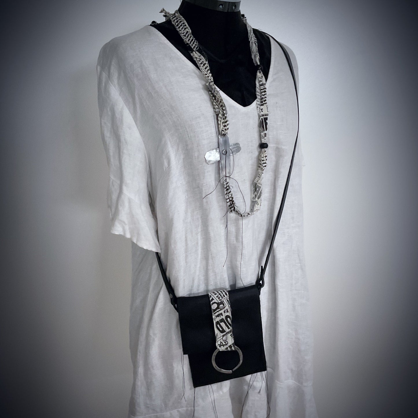 Raw Organic Threads Cross Necklace