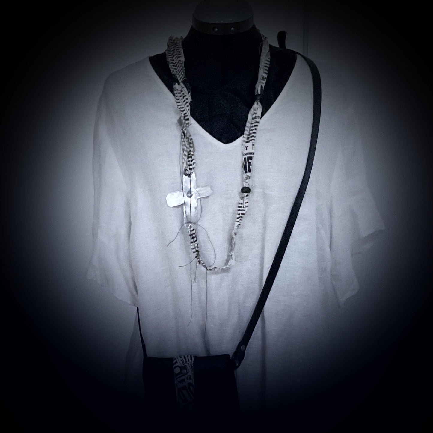 Raw Organic Threads Cross Necklace