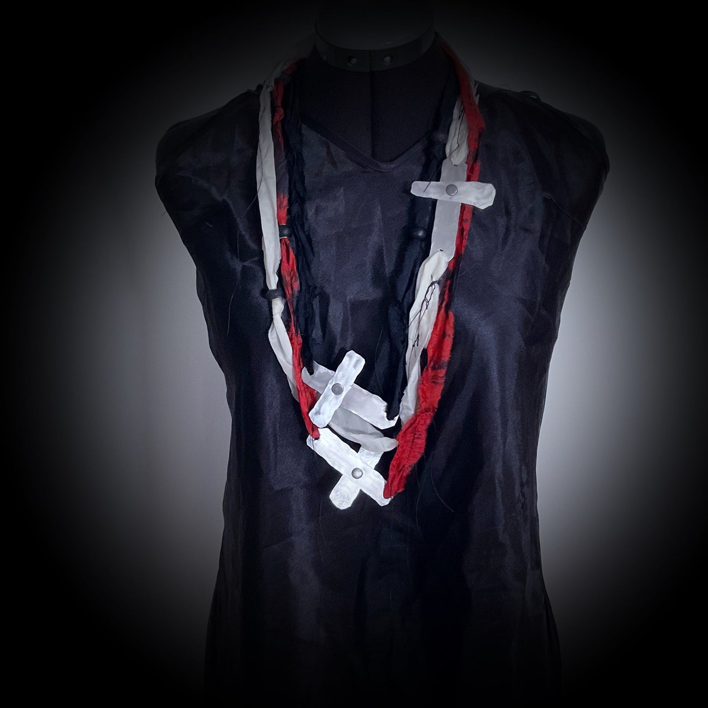 Raw Organic Threads Cross Necklace