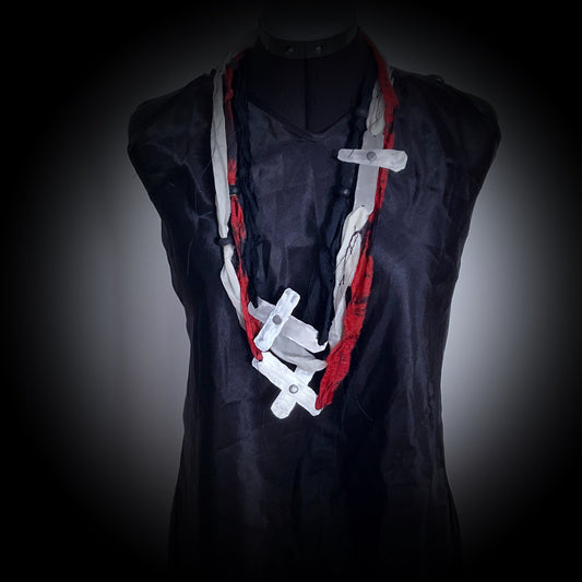 Raw Organic Threads Cross Necklace