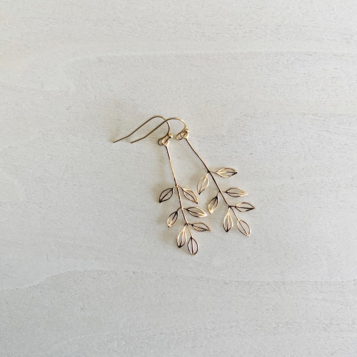 Dainty Leaf Gold Earring Set