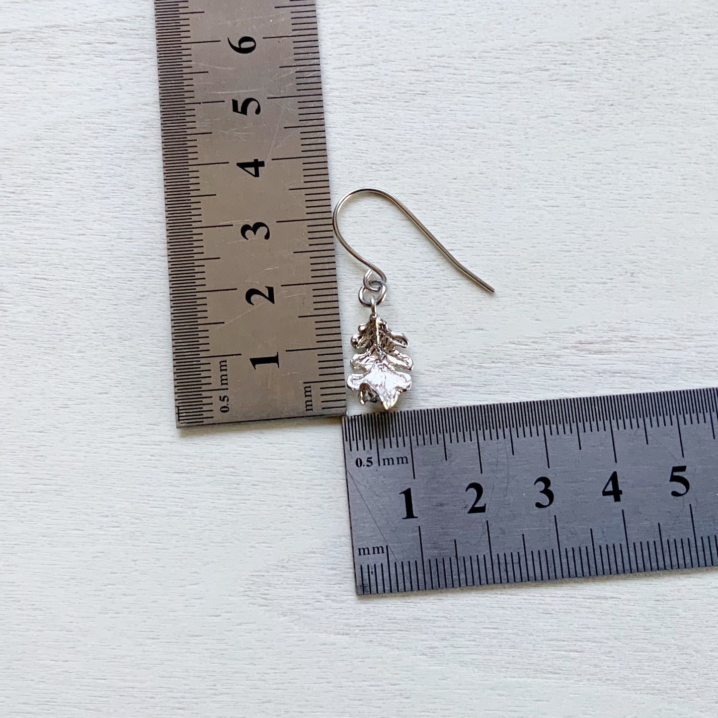 Curled Up Leaf Earring Set - Platinum Silver