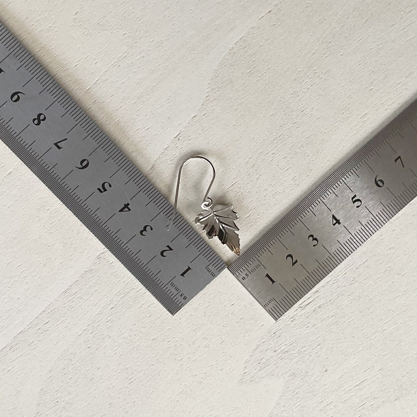 Curled Up Leaf Earring Set - Platinum Silver V2