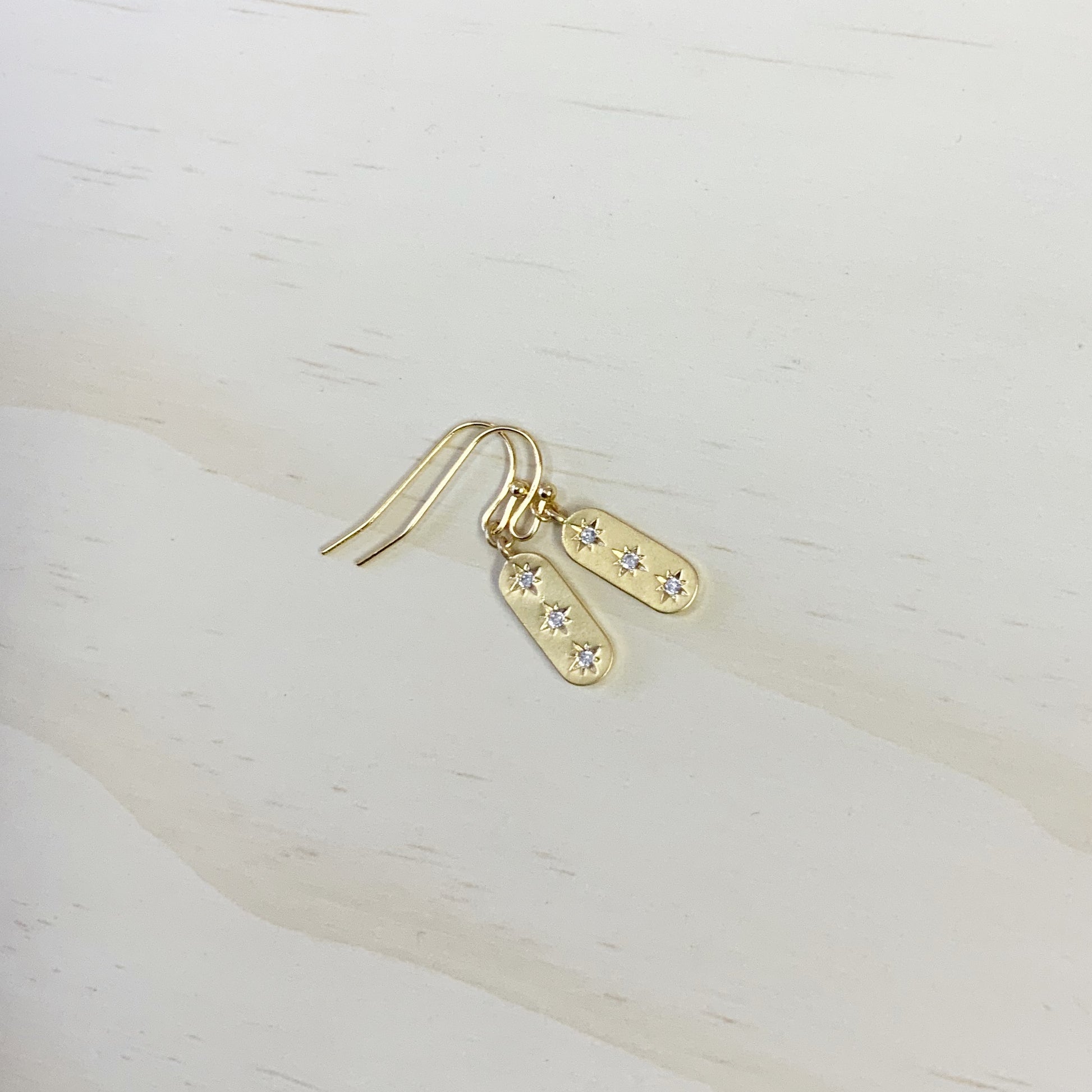 Gold Triple Stone Earring Set - The Sister Label
