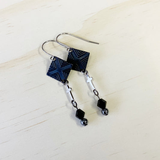 Eden Drop Earring Set - Diamonds, Crosses & Beads - The Sister Label