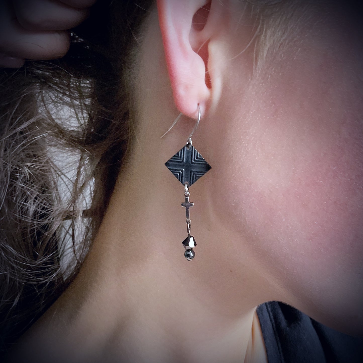 Eden Drop Earring Set - Diamonds, Crosses & Beads - The Sister Label