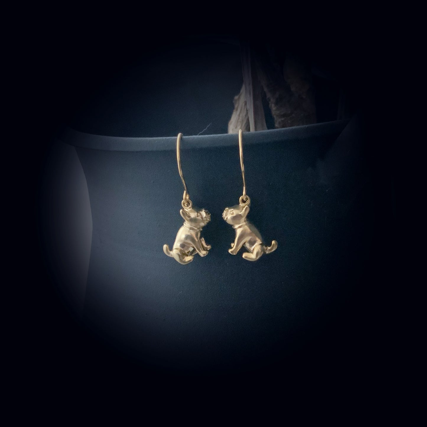 ‘Frenchie’ French Bulldog Earring Set - Matte Gold - The Sister Label