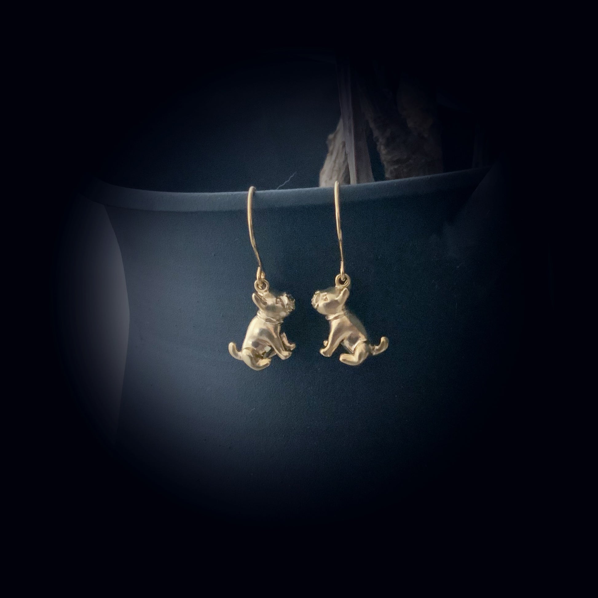 ‘Frenchie’ French Bulldog Earring Set - Matte Gold - The Sister Label
