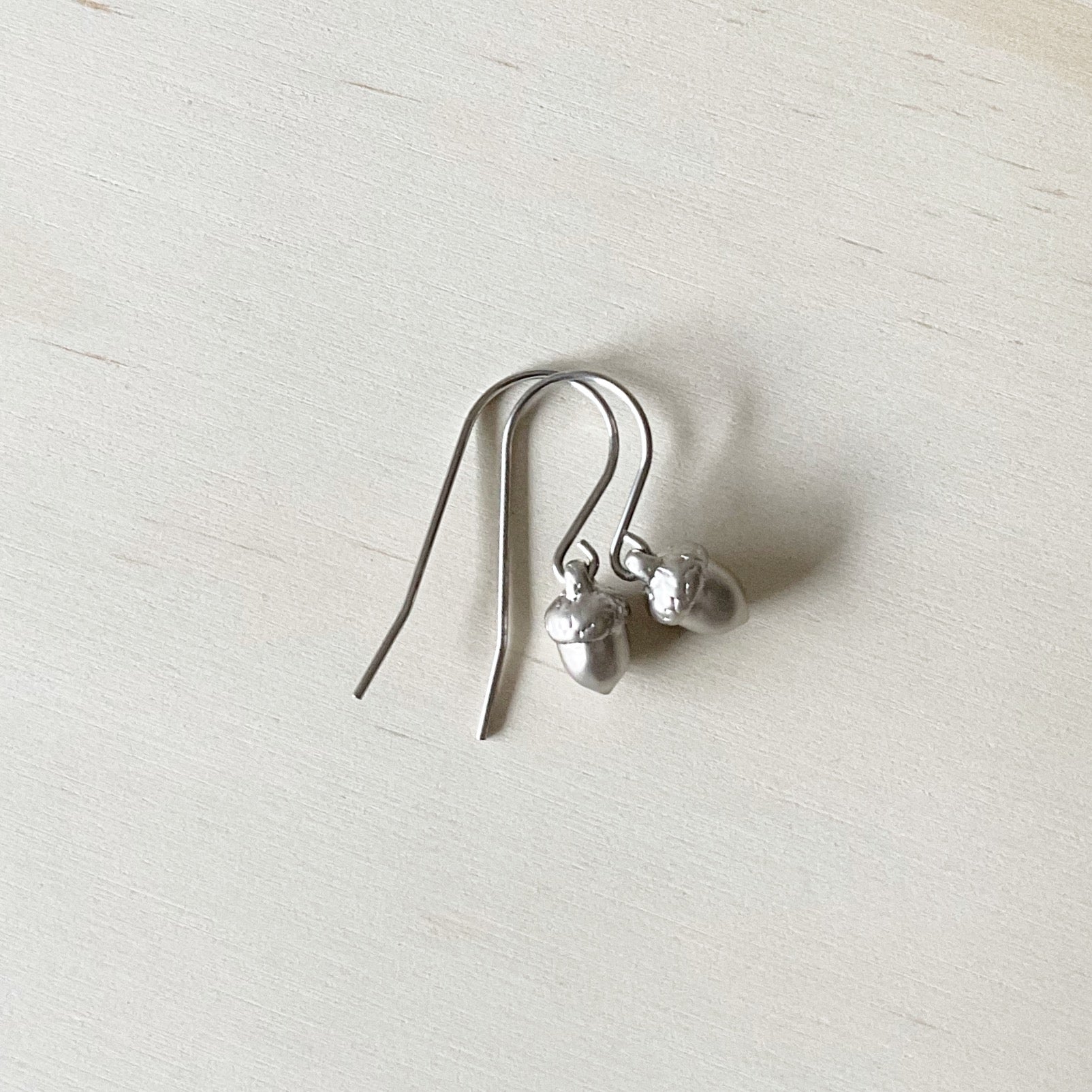 Teeny Tiny Acorn Earring Set - Platinum Silver - The Sister Label
