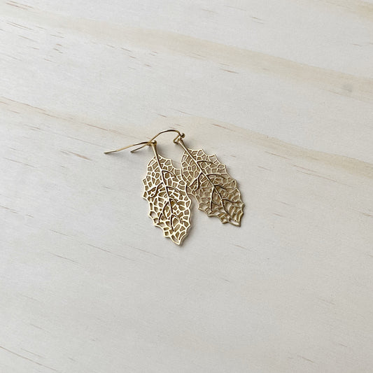 Filigree Leaves Earring Set - Matte Gold - The Sister Label
