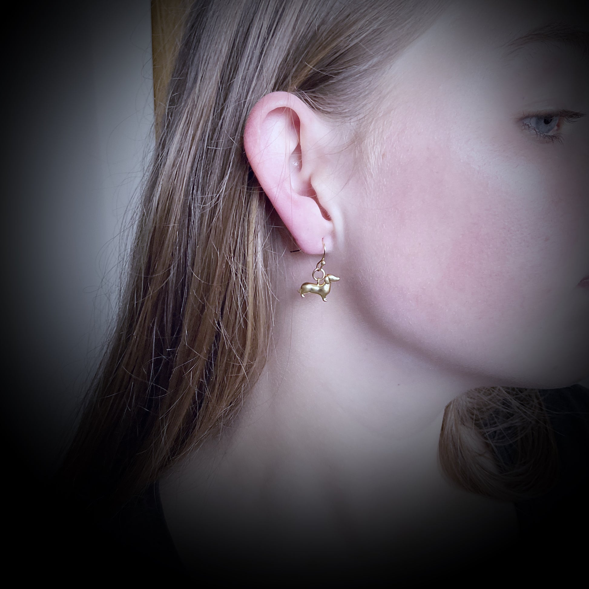 Schnitzel Von Crumb Dachshund Earring Set - Matte Gold - The Sister Label