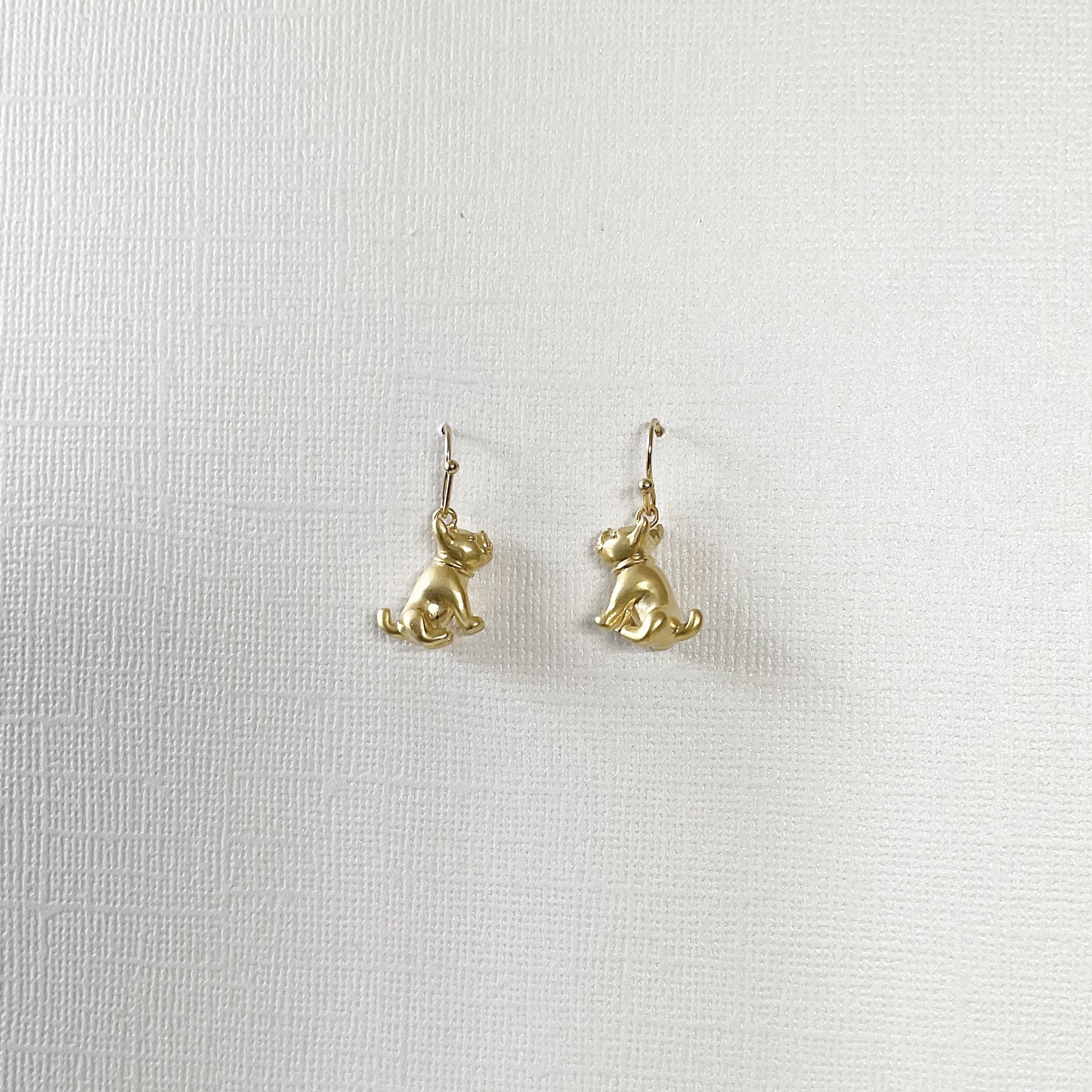 ‘Frenchie’ French Bulldog Earring Set - Matte Gold - The Sister Label