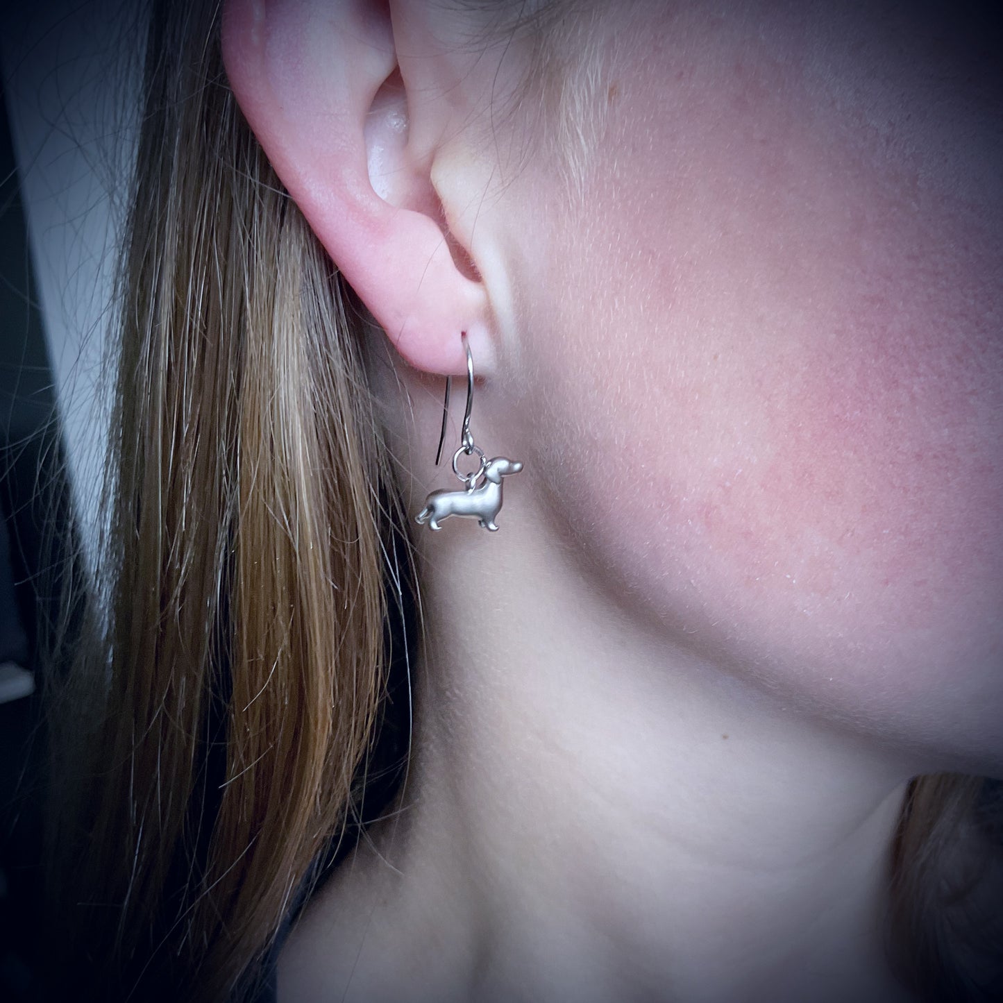 ‘Schnitzel Von Crumb’ Dachshund Earring Set - Platinum Silver - The Sister Label