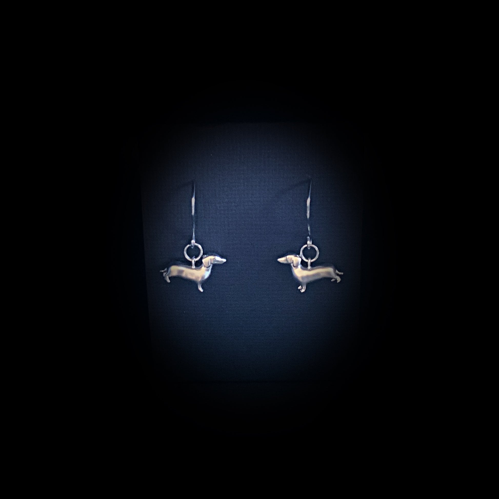‘Schnitzel Von Crumb’ Dachshund Earring Set - Platinum Silver - The Sister Label