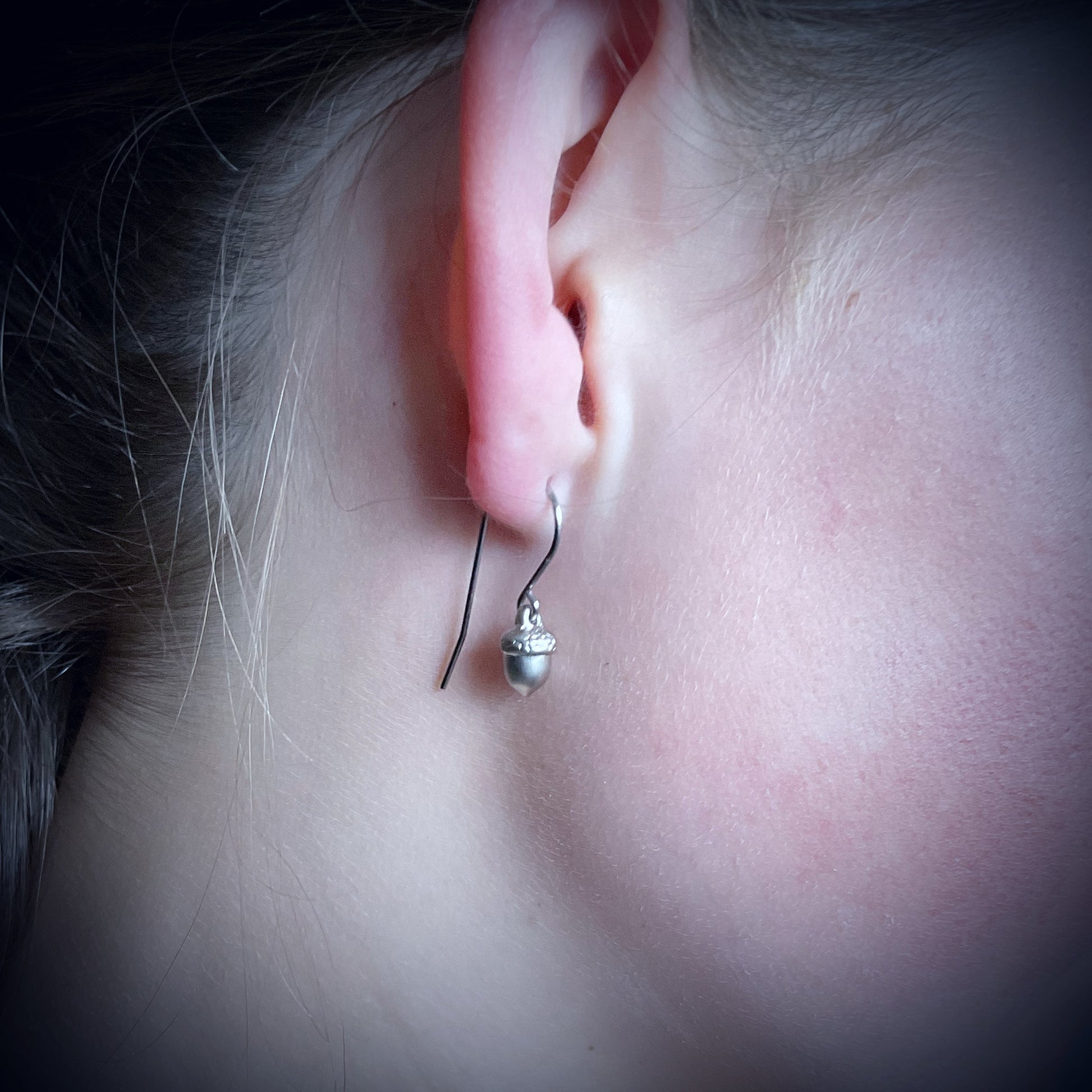 Teeny Tiny Acorn Earring Set - Platinum Silver - The Sister Label