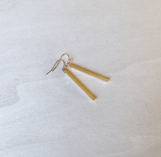 Simple Bar Earring Set - Gold
