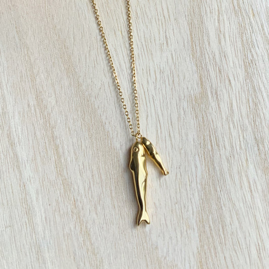 Pair of Fish Gold Necklace