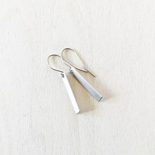 Bar Earring Set - Platinum Silver