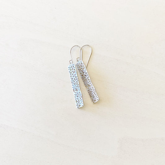 Mesh Bar Earring Set - Platinum Silver