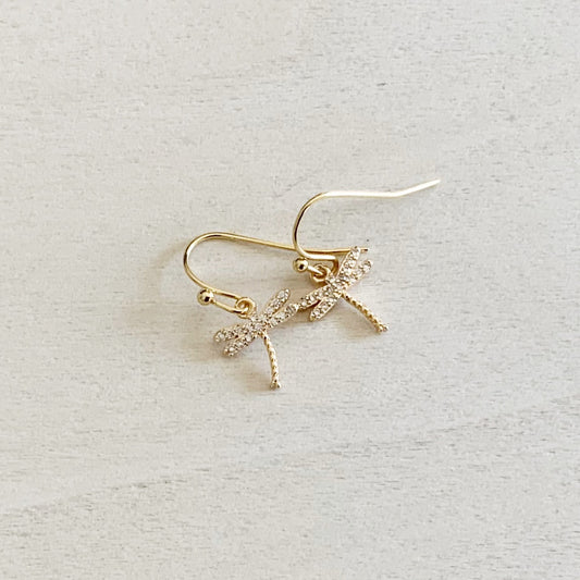Dragonfly Gold Earring Set