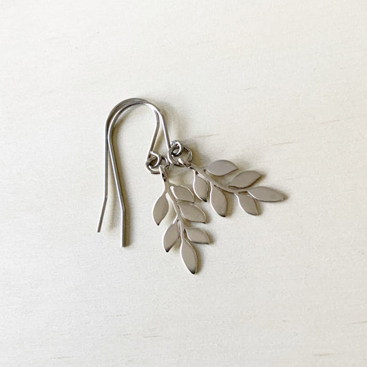 Springtime Leaf V2 Earring Set - Platinum Silver - The Sister Label