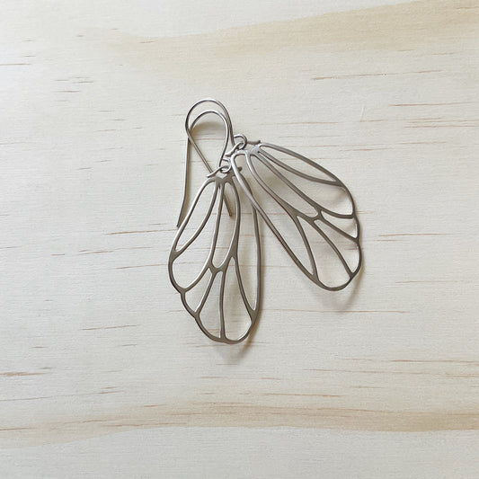 Butterfly Wing Earring Set - Platinum Silver - The Sister Label