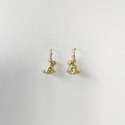 ‘Frenchie’ French Bulldog Earring Set - Matte Gold - The Sister Label