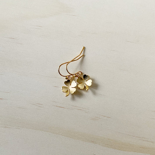 4 Leaf Clover Earring Set - Matte Gold - The Sister Label