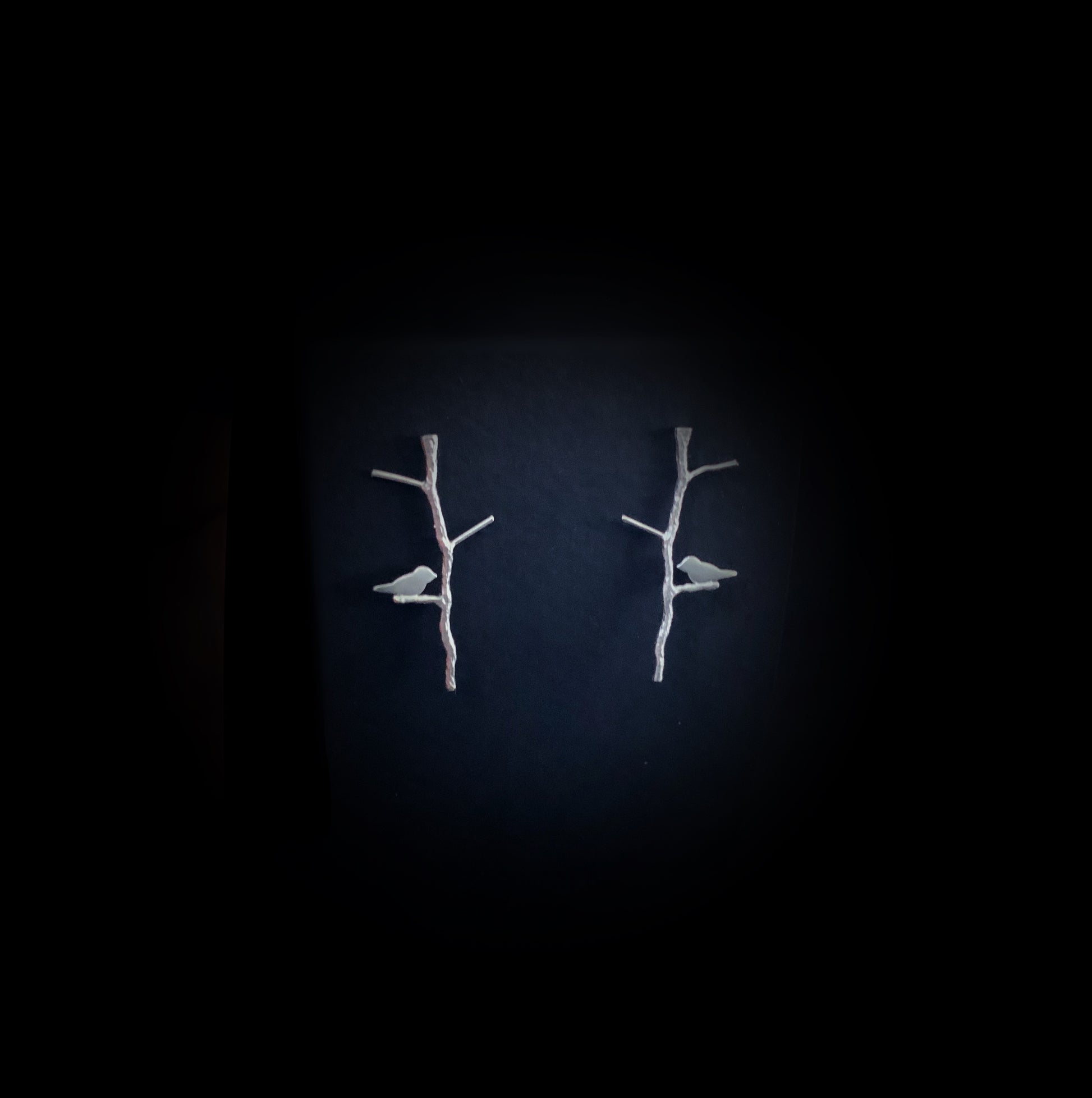 ‘Twig & Swallow’ Bird Stud Earring Set - Platinum Silver - The Sister Label